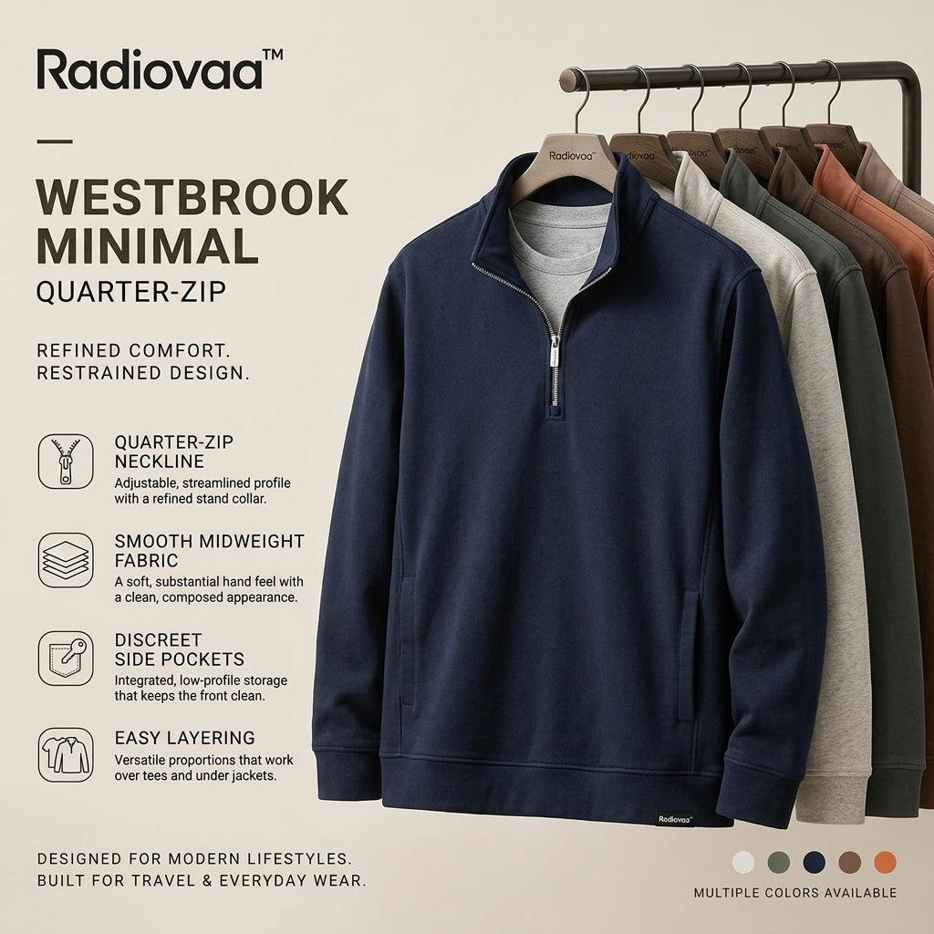 Radiovaa™ Westbrook Minimal Quarter-Zip Sweatshirt