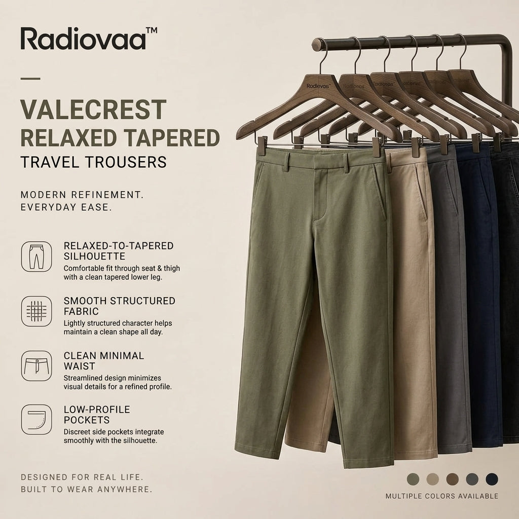 Radiovaa™ Valecrest Relaxed Tapered Travel Trousers