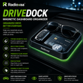 Radiovaa™ DriveDock Magnetic Dashboard Organizer