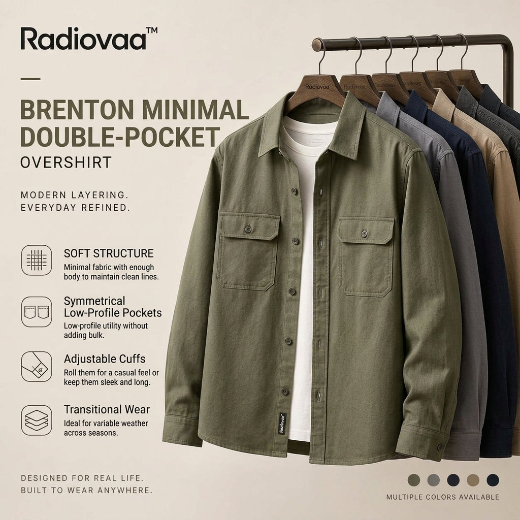 Radiovaa™ Brenton Minimal Double-Pocket Overshirt